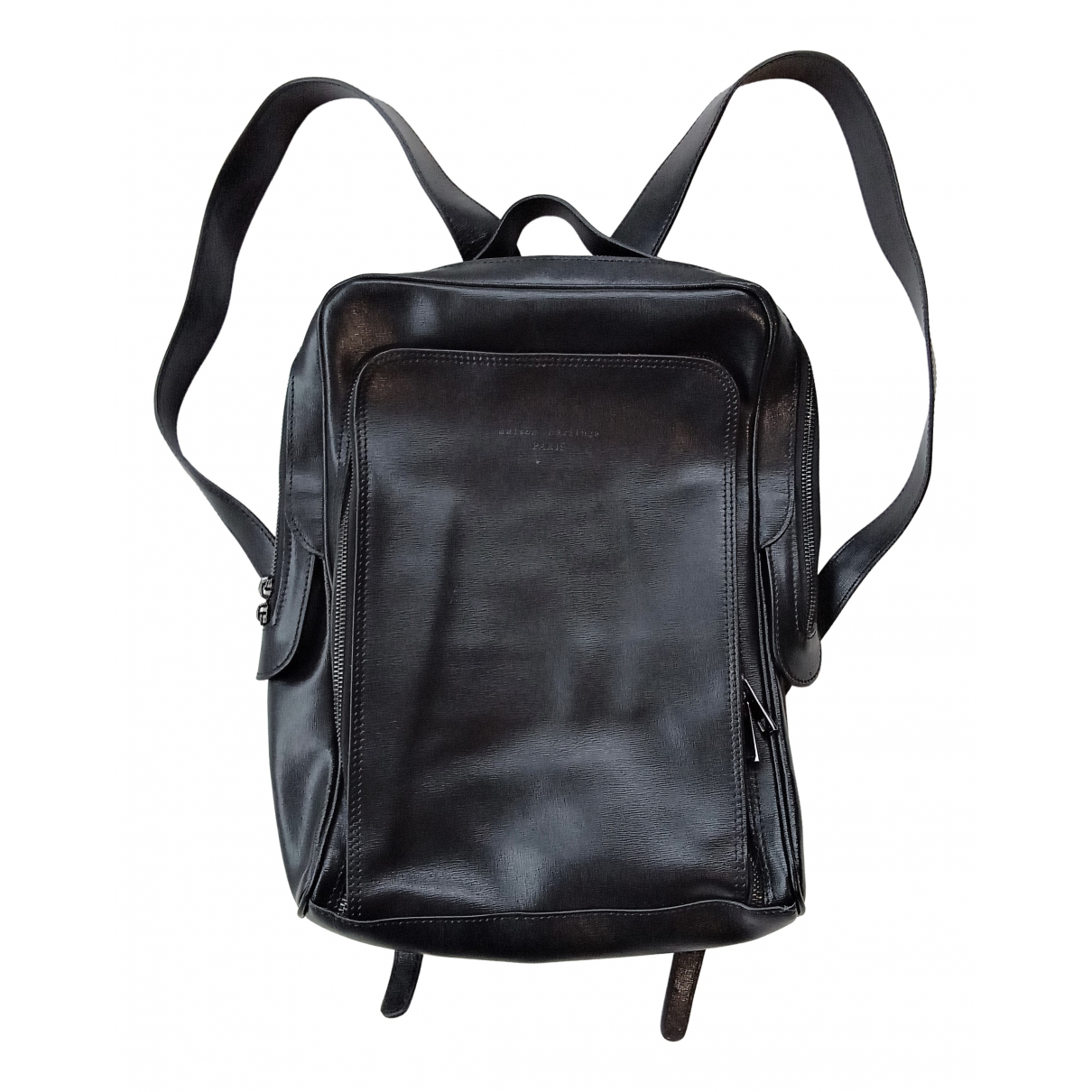 Leather backpack Maison héritage Black 